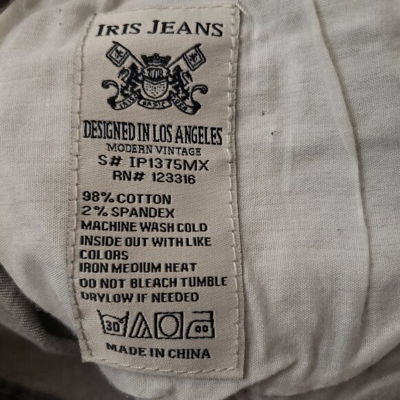 NWT Iris Jeans Size 20 Gray Marbled Distressed Stretch Denim Slim Fit - Picture 9 of 15